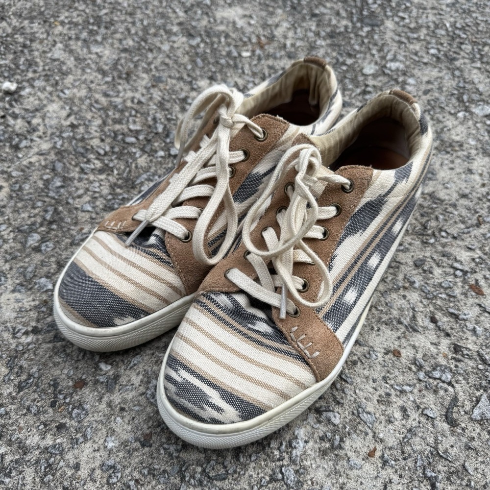 Soludos Ibiza Aztec Print Canvas And Suede Sneakers Women's Size 10 Shoes